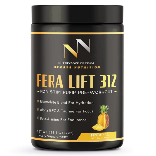 FERA LIFT 312™ – Stimulant-Free Pump Pre-Workout for Muscle Pumps, Focus & Endurance Pineapple Nutri`Vance Optimal Sports Nutrition