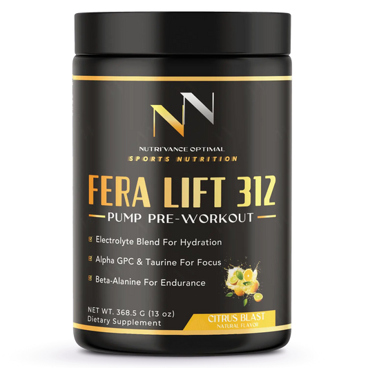 FERA LIFT 312™ – Stimulant-Free Pump Pre-Workout for Muscle Pumps, Focus & Endurance   Citrus Blast Nutri`Vance Optimal Sports Nutrition