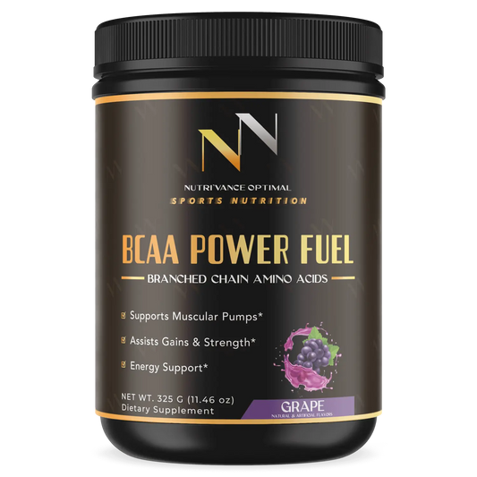 BCAA POWER FUEL™ – Branched-Chain Amino Acids for Muscle Recovery, Gut Health & Peak Performance Grape Nutri`Vance Optimal Sports Nutrition