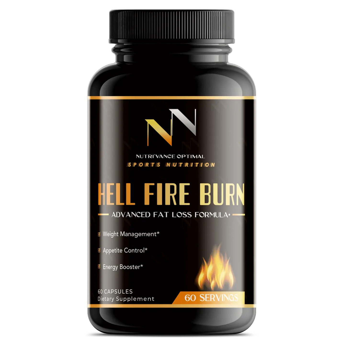 HELL FIRE BURN – Extreme Thermogenic Power for Energy, Focus & Fat Loss Nutri`Vance Optimal Sports Nutrition