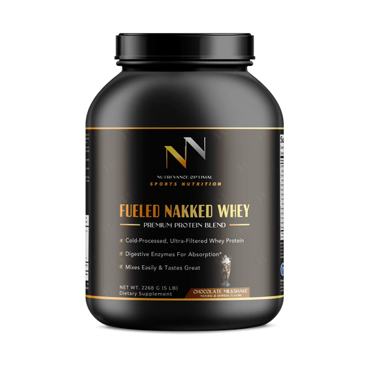FUELED NAKKED WHEY™ PRO25 – 75% Pure Whey Isolate + BCAAs for Rapid Absorption & Lean Muscle Growth (Chocolate) Nutri`Vance Optimal Sports Nutrition