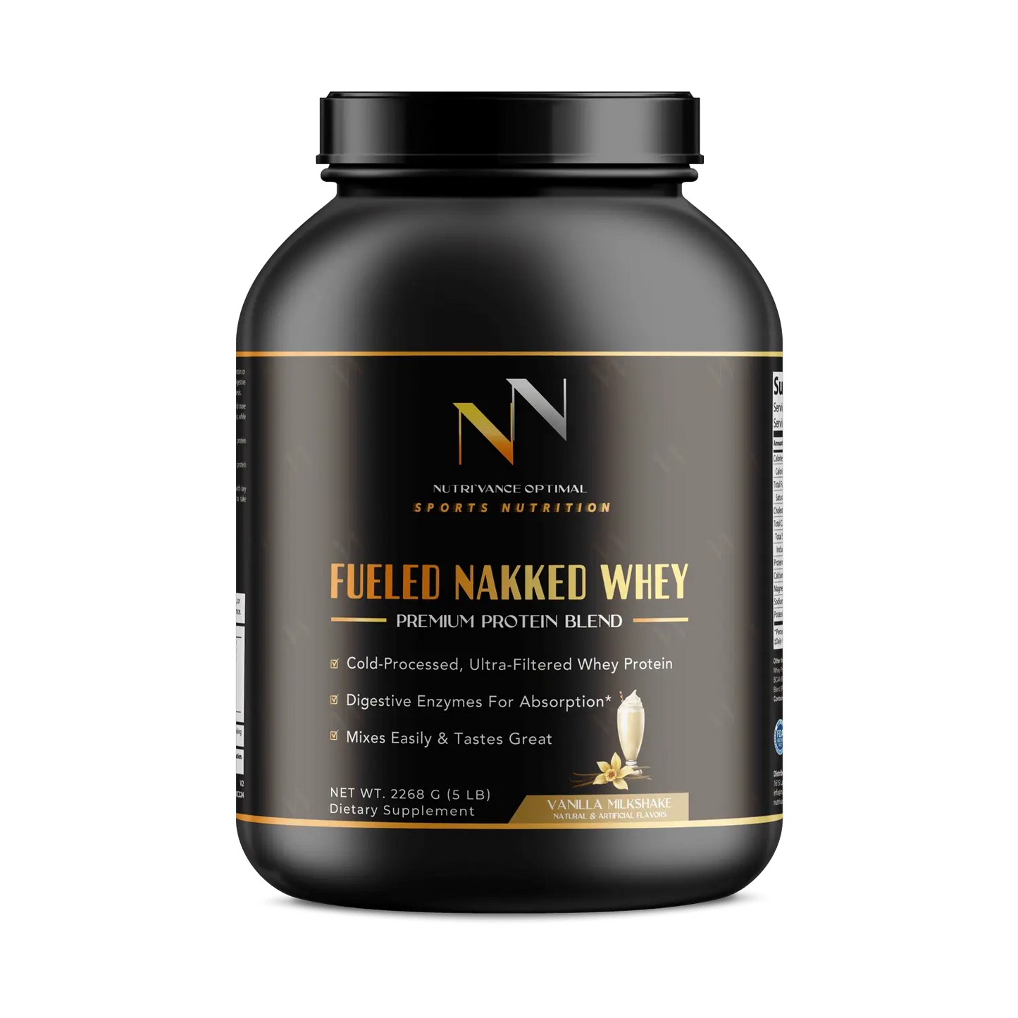 FUELED NAKKED WHEY™ PRO25 – 75% Pure Whey Isolate + BCAAs for Rapid Absorption & Lean Muscle Growth Vanilla Nutri`Vance Optimal Sports Nutrition