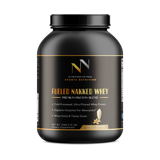 FUELED NAKKED WHEY™ PRO25 – 75% Pure Whey Isolate + BCAAs for Rapid Absorption & Lean Muscle Growth Vanilla Nutri`Vance Optimal Sports Nutrition