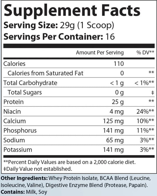ISOLATE BEAST™ – Ultra-Filtered Whey Isolate for Rapid Absorption & Lean Muscle Recovery - Unflavored Nutri`Vance Optimal Sports Nutrition