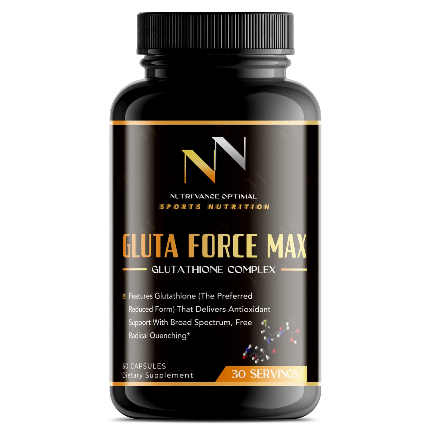 GLUTA FORCE MAX™ – Reduced Glutathione + PhytoActiv Support™ for Detox, Immunity & Healthy Aging Nutri`Vance Optimal Sports Nutrition
