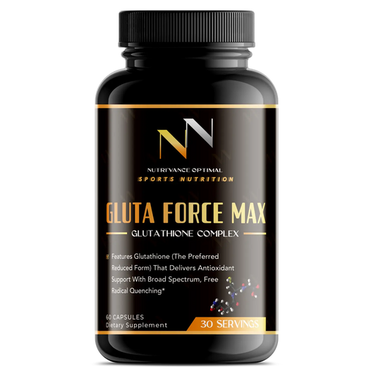 GLUTA FORCE MAX™ – Reduced Glutathione + PhytoActiv Support™ for Detox, Immunity & Healthy Aging Nutri`Vance Optimal Sports Nutrition