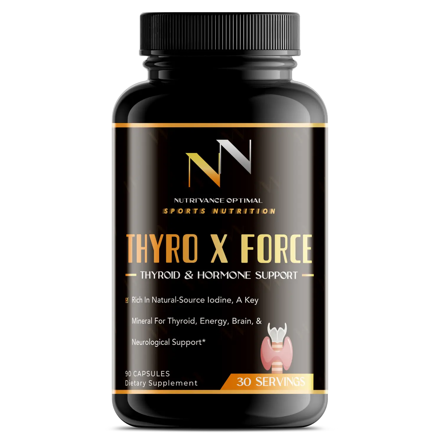 THYRO X FORCE™ – Medical-Grade Thyroid & Hormone Support with Multi-Marine Botanicals Nutri`Vance Optimal Sports Nutrition