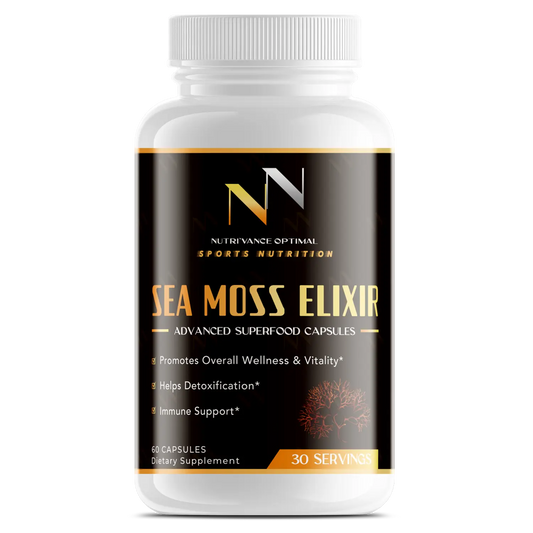 SEA MOSS ELIXIR™ – Irish Sea Moss + Bladderwrack + Burdock Root for Detox, Gut Health & Anti-Inflammatory Support Nutri`Vance Optimal Sports Nutrition