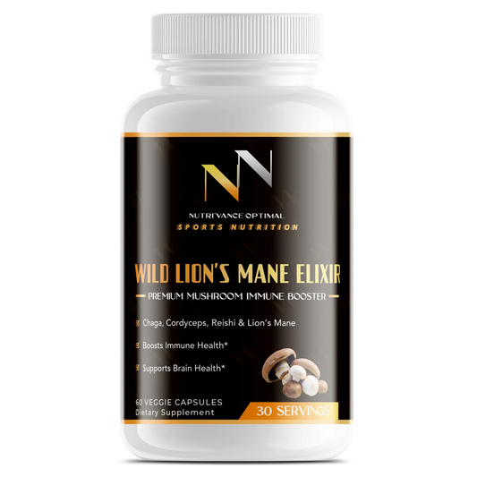 WILD LION’S MANE ELIXIR – Advanced Mushroom-Based Wellness Formula Nutri`Vance Optimal Sports Nutrition