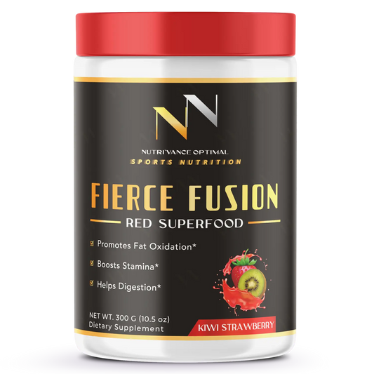 FIERCE FUSION™ – Red Superfood Blend for Immunity, Energy, Detox & Anti-Aging Recovery Kiwi Strawberry Nutri`Vance Optimal Sports Nutrition