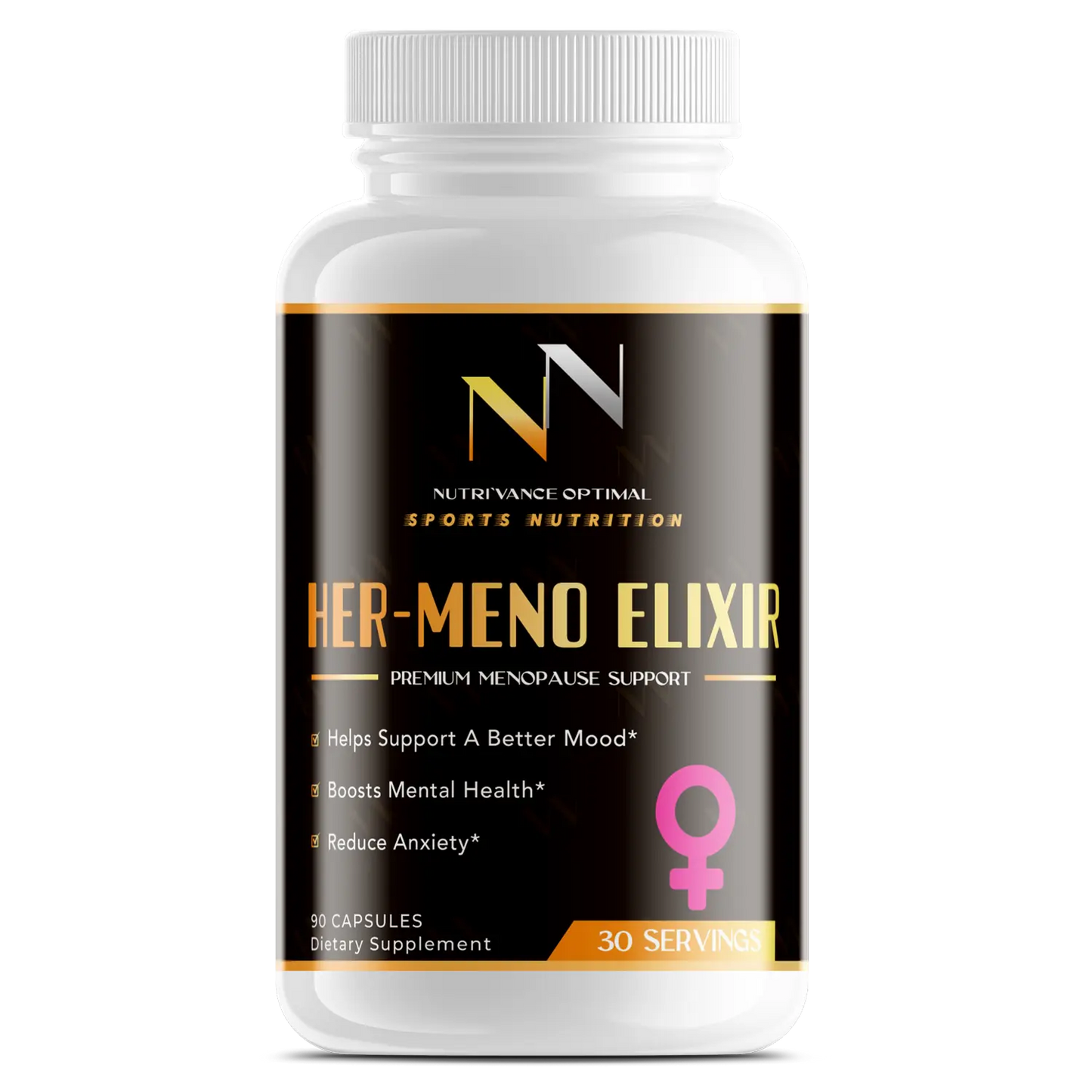 Nutri’Vance Her‑Meno Elexir supplement bottle front label