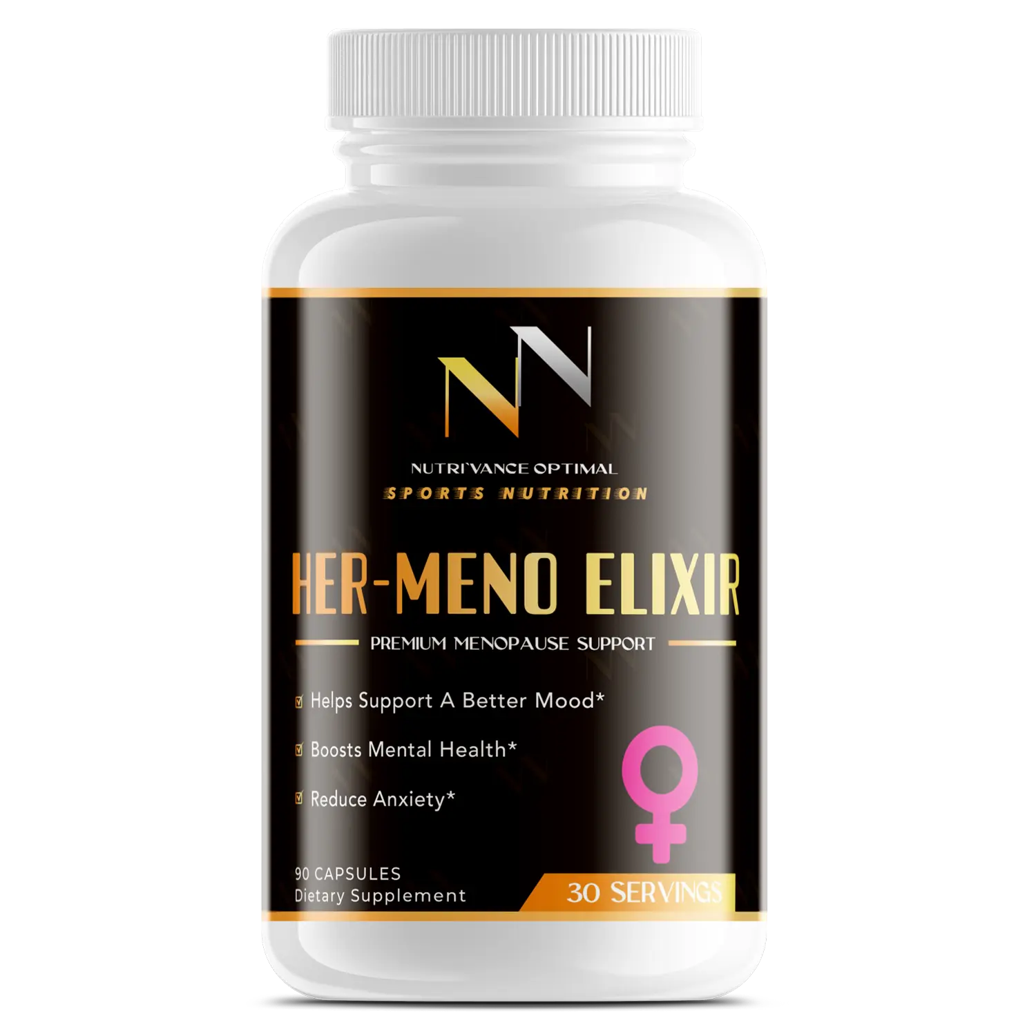 Nutri’Vance Her‑Meno Elexir supplement bottle front label